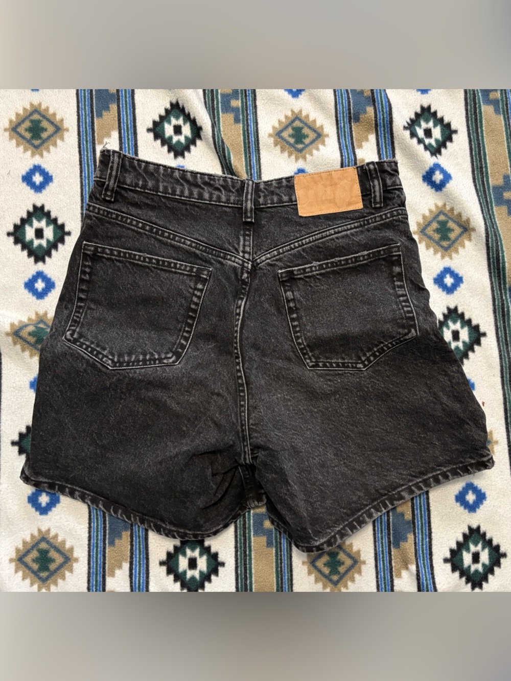 Zara Black Washed Denim Shorts